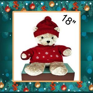 Holiday "Chill Teddy" Cap Sweater Chenille Plushie